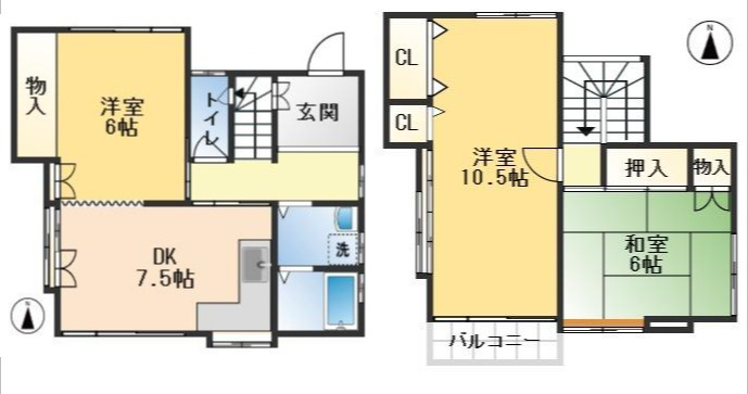 吹田市南吹田2丁目　中古戸建の間取り