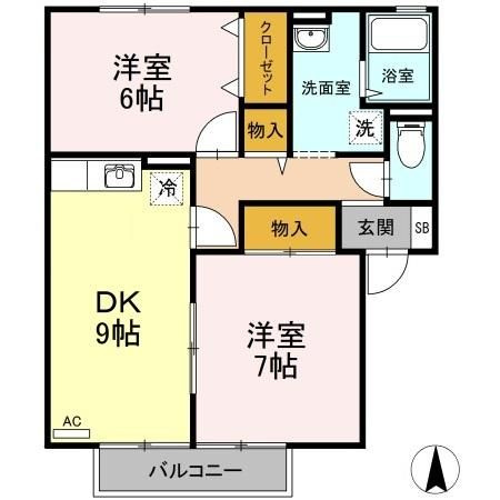 リトルバード横井　A棟の間取り