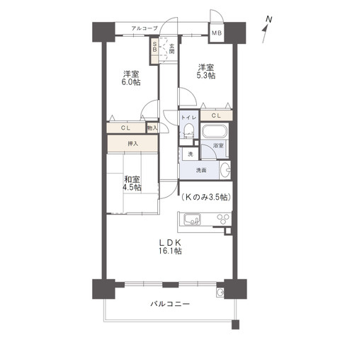 アルファスマート高松駅西の間取り