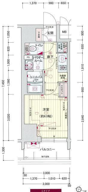 プレサンス三宮エレガンシアの間取り