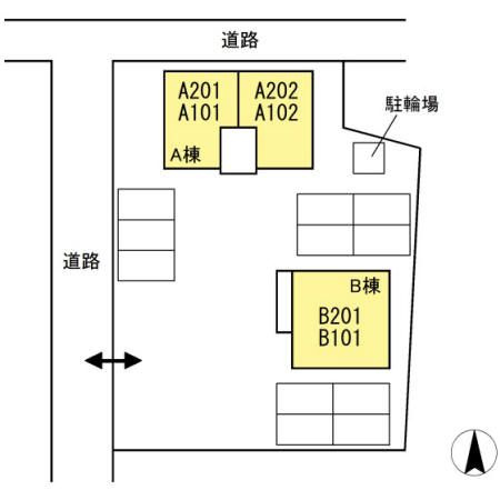 ベルデュール　B棟の区画図