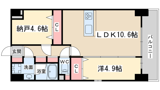 【間取り】 | ル・モベイ天神橋