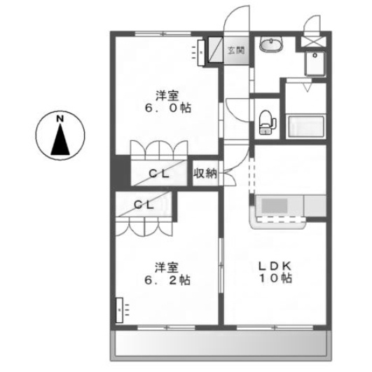 【間取り】 | クレシアＡ