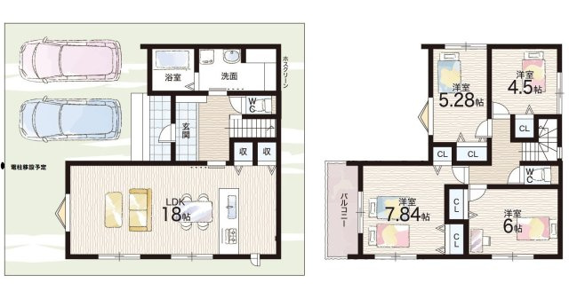 宝塚市中山台　第1期　新築一戸建ての間取り