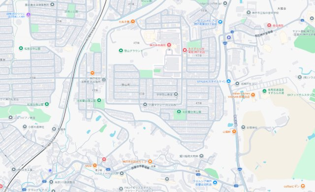 神戸市北区惣山町　新築一戸建ての地図
