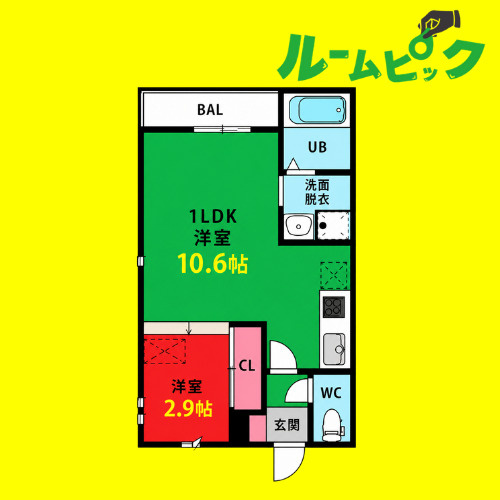 Grandticアビタ中村公園　名古屋市賃貸　仲介手数料無料の間取り