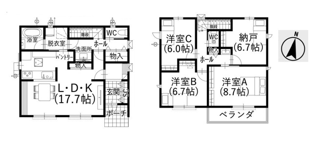 【間取り】 | 葵区瀬名川2丁目　新築戸建　1号地