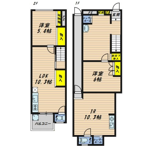 【間取り】 | 都島区内代町二丁目戸建貸家