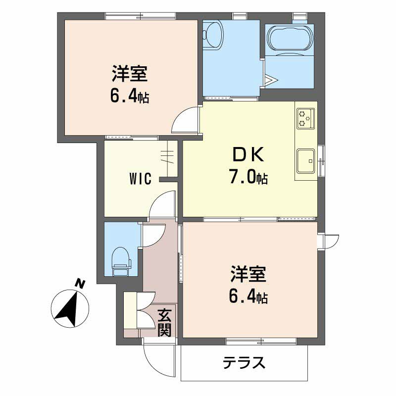 カトレアハイツII　Ｄ棟 の間取り