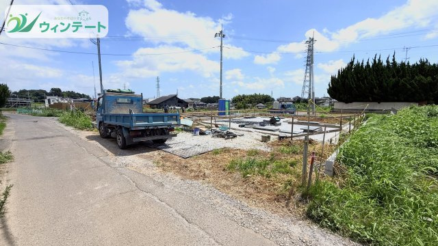 土浦市天川7期　新築戸建　3号棟の前面道路含む現地写真|敷地面積185.54㎡（56.12坪）のゆとりある土地で、陽当たり・風通しも良好。ぜひ現地でご体感ください。