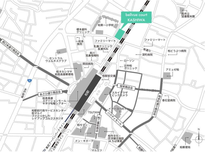 ベルヴュコート柏の地図