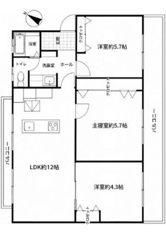 エメラルドマンション田方の間取り