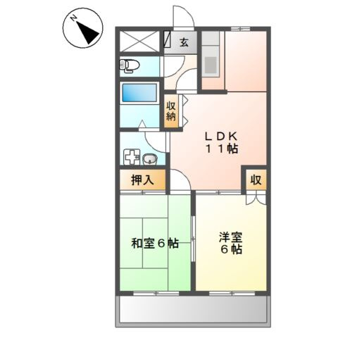 大佐野ハイツの間取り