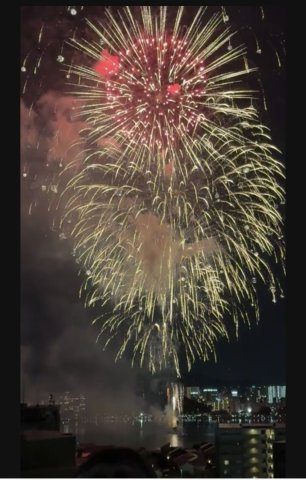 照葉テラス・パークカーサ01の展望|香椎浜花火大会の特等席です。実際の画像です。ぜひともこの絶景をご堪能ください。