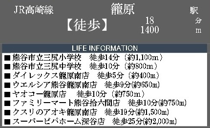 【仲介手数料無料】新築戸建　熊谷市拾六間597-1（全2棟）の周辺