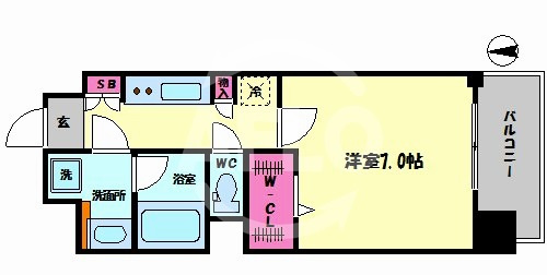 アーバネックス谷町Ⅱの間取り|アーバネックス谷町Ⅱ　開放感ある間取り