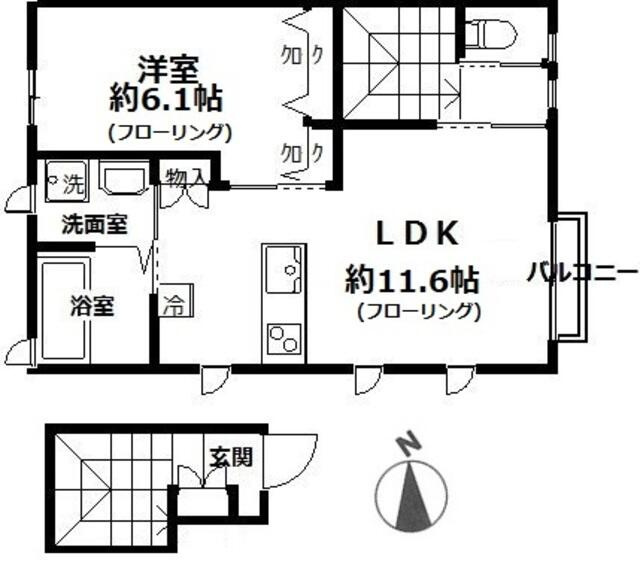 横浜市神奈川区鳥越のアパートの間取り