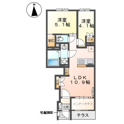 仮）相模原市南区アパート新築工事の間取り