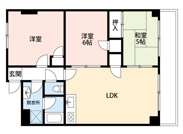 ドミールヒノデＫＡＮＡＭＯＲＩ の間取り