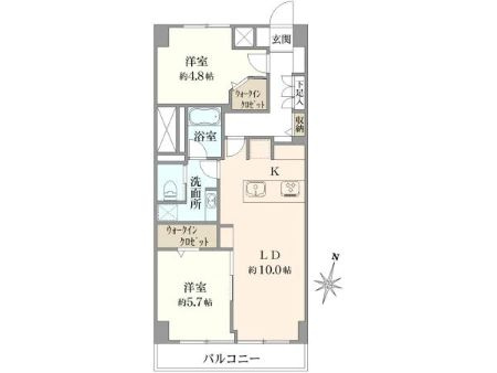中野区中央１丁目の中古マンションの間取り