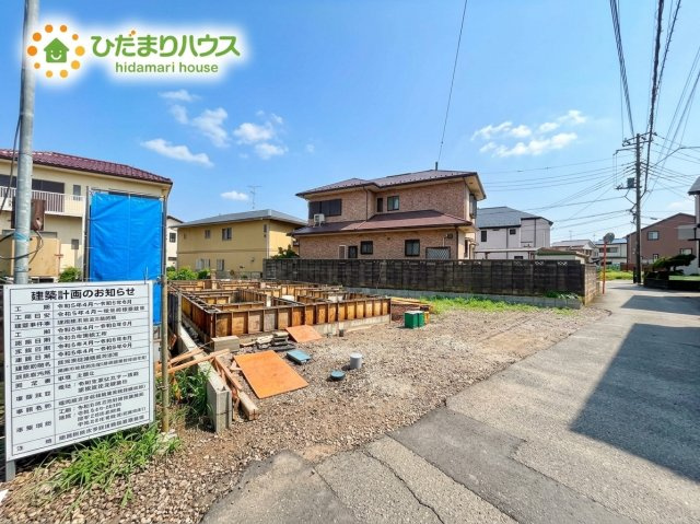 上尾市平方4期　新築戸建　グラファーレ06の外観|9/7撮影
※空は加工しています
