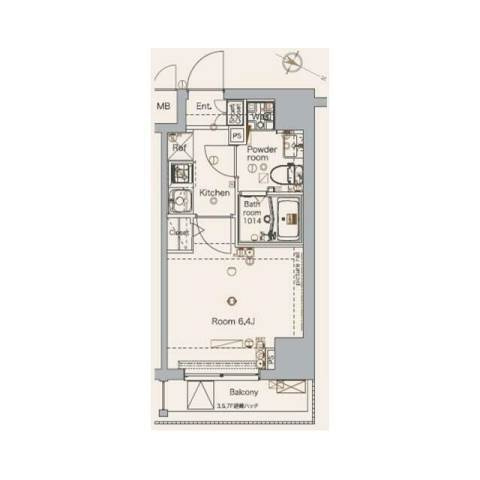 板橋区本町の賃貸マンションの間取り