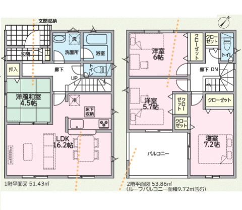 加東市下滝野　第10期　新築一戸建ての間取り|1号地