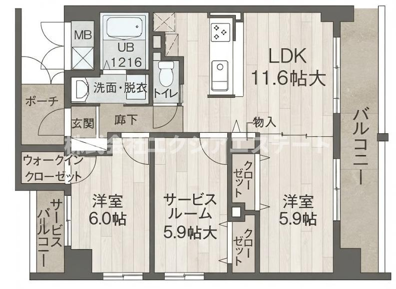 アネックス六兵衛三番館の間取り