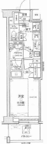 パレステージ六町Ⅳの間取り|間取りです。