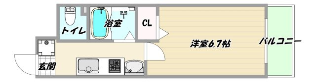 大阪市淀川区宮原５丁目の賃貸マンションの間取り