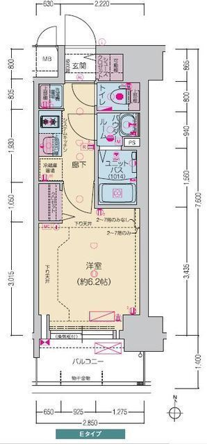 プレサンス堺筋本町ディスティニーの間取り