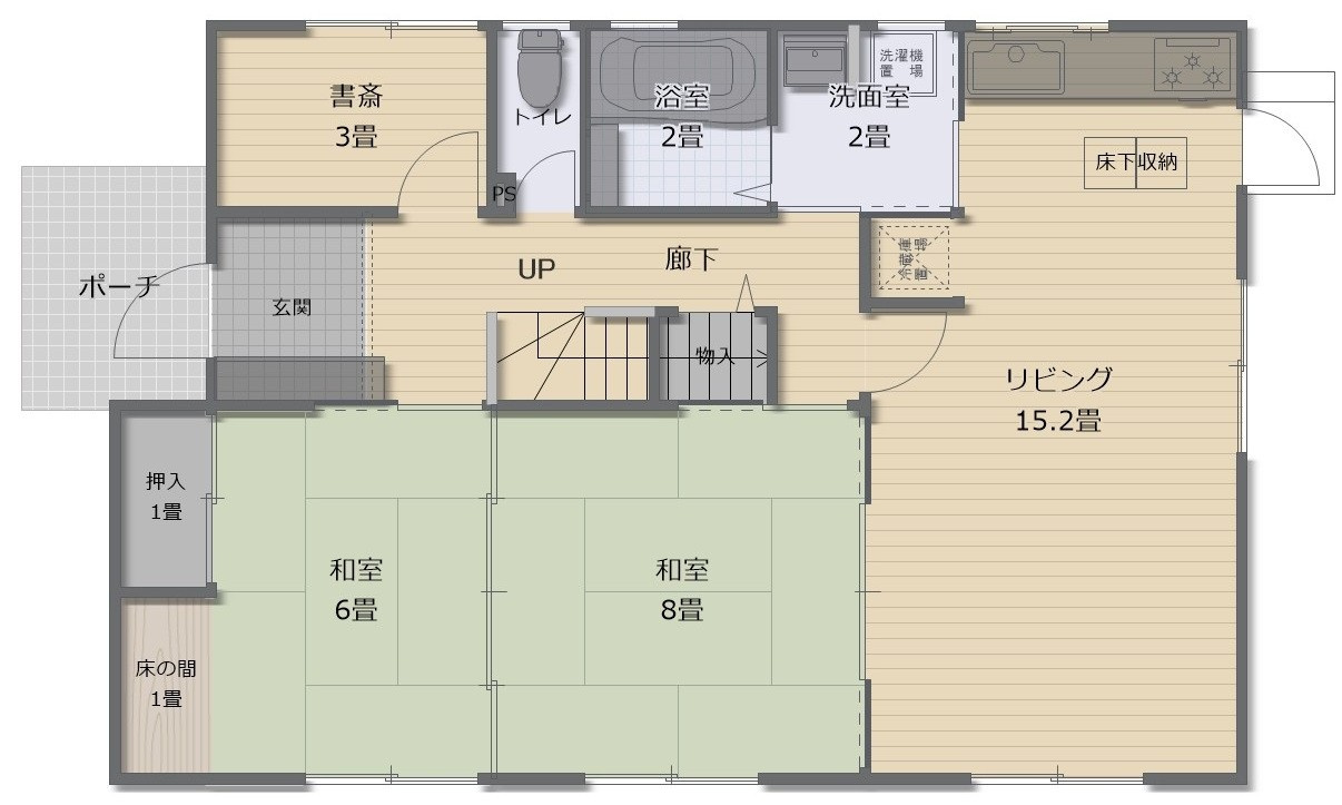 津山市野村　中古住宅　6LDK＋納戸のその他|間取り　1階