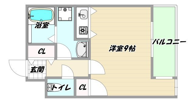 大阪市東淀川区東中島１丁目の賃貸マンションの間取り