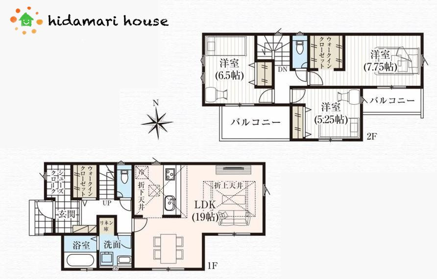 上尾市平方4期　新築戸建　グラファーレ05の間取り