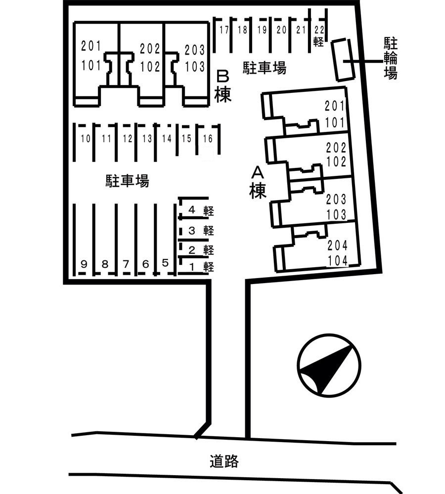 サンリット　ヒルBの区画図