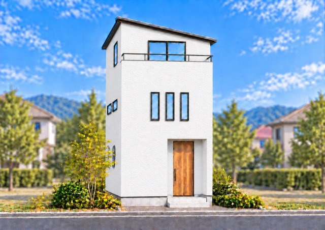 【外観パース】 | 大桝町　建築条件無し売土地♪ | 【外観パース】参考間取りプランで建築した場合のイメージパースです♪
※実際とは異なる場合がございます。