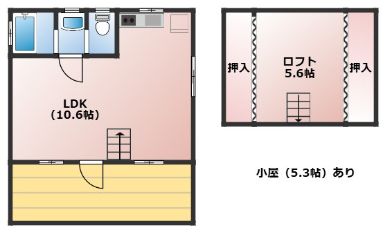 京北下町　中古戸建の間取り