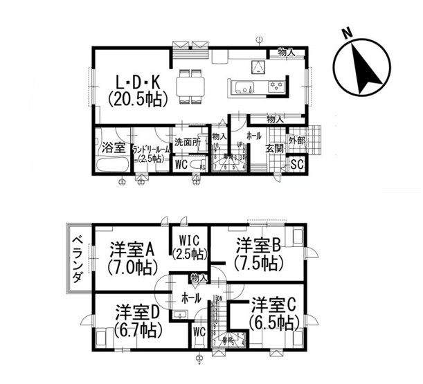 【間取り】 | 葵区瀬名7丁目　新築戸建　B区画