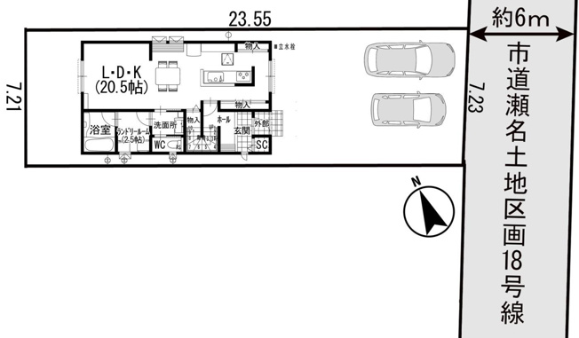 【区画図】 | 葵区瀬名7丁目　新築戸建　B区画