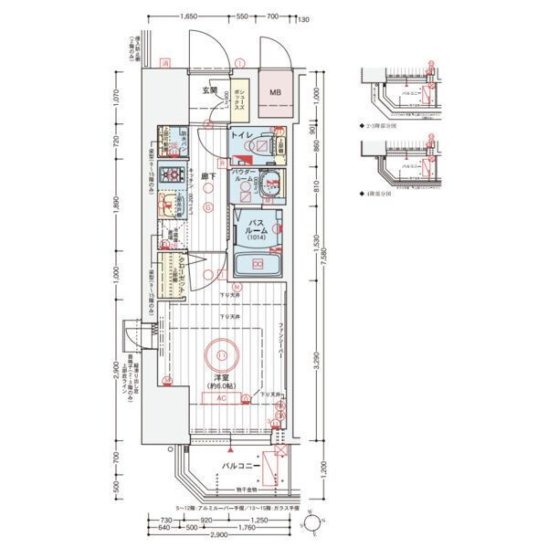 大阪市浪速区日本橋東３丁目の賃貸マンションの間取り|現状有姿