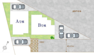 【区画図】 | 【仲介手数料無料！！】府中市南町6丁目　新築戸建て（全2棟）B号棟　6490万円 | 区画図
