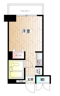 【間取り】 | 駅近、オートロックのワンルーム