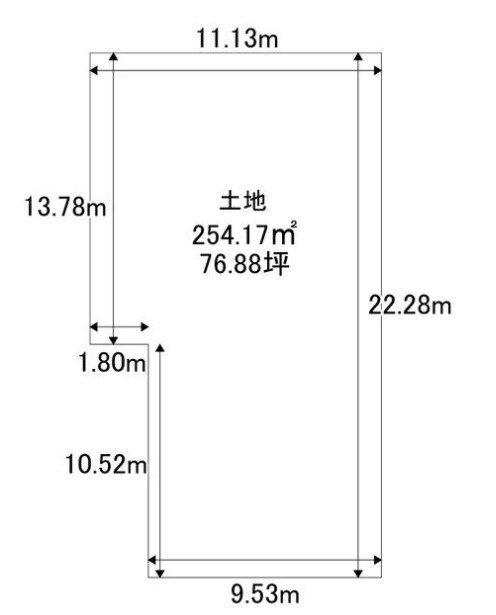 箕面市桜井２丁目　土地の土地図