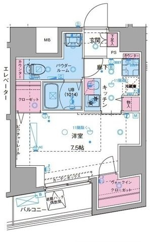 GENOVIA駒込駅 green veilの間取り|間取りです。
