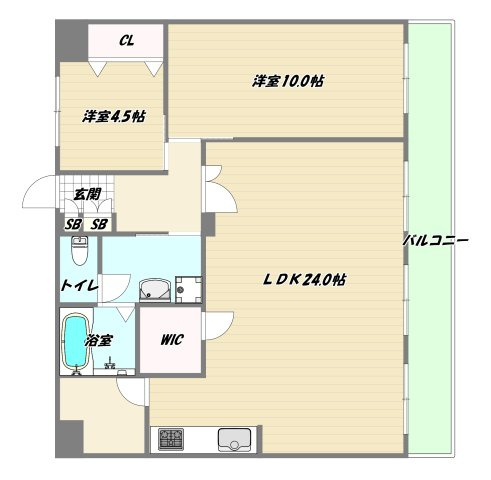 大阪市淀川区木川東４丁目の賃貸マンションの間取り