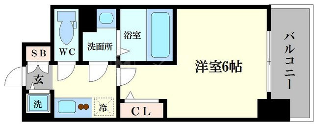 エスリード難波ザ・アークの間取り