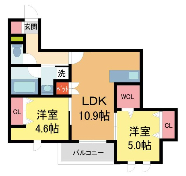ブルーメ夙川の間取り