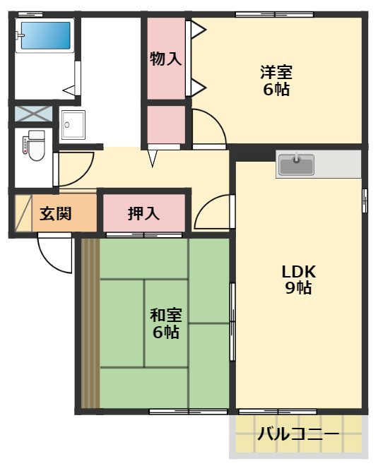 リバーコートの間取り|※反転※
