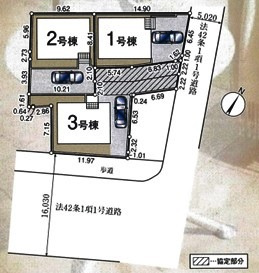 狭山市中央　新築分譲　西武新宿線『狭山市駅』徒歩23分　【富士見小学区】の区画図