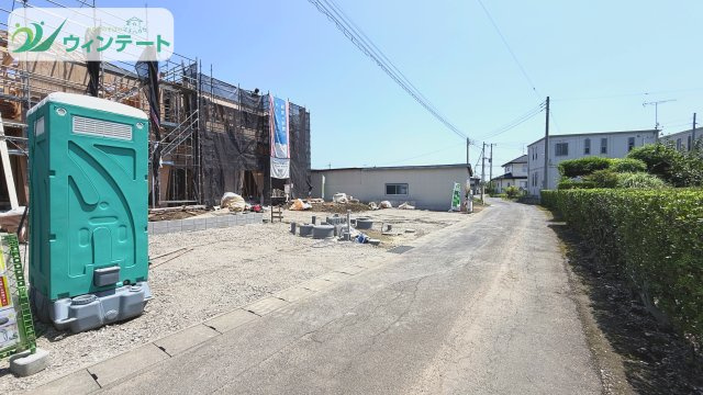 常総市若宮戸第2　新築戸建の前面道路含む現地写真|前面道路は交通量が少なく子供の通学にも安心の道路です♪ぜひ現地でご体感ください！